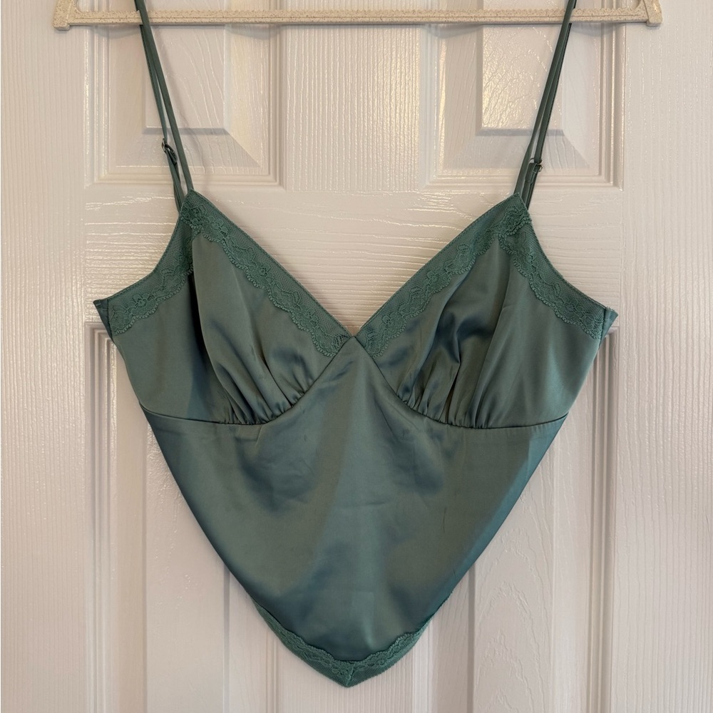Mable Green Lace Trim Camisole - Picture 1 of 3